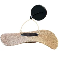 Applique murale solaire CORALIA Beige Rotin D32CM