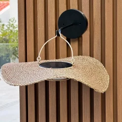 Applique murale solaire CORALIA Beige Rotin D32CM