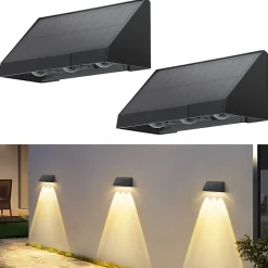 Applique Murale Solaire D'extérieur à LED 3000k Pour Clôture Terrasse Balcon Jardin Escaliers