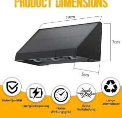 Applique Murale Solaire D'extérieur à LED 3000k Pour Clôture Terrasse Balcon Jardin Escaliers