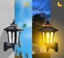 Applique Murale Solaire Extérieur 2PCS, Vintage, Détecteur de Mouvement 3 modes pour extérieur