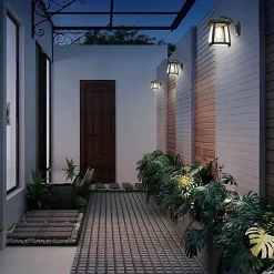 Applique Murale Solaire LED Extérieur Éclairage Autonome avec Panneau Solaire et Batterie Lithium