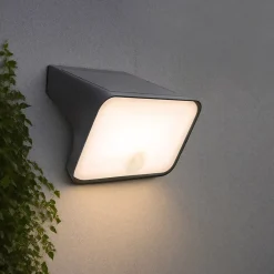 Applique murale solaire LED extérieur noir 900 lm détecteur de mouvement IP54, GoodHome Wendland