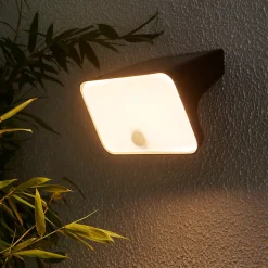 Applique murale solaire LED extérieur noir 900 lm détecteur de mouvement IP54, GoodHome Wendland