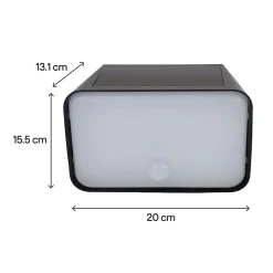 Applique murale solaire LED extérieur noir 900 lm détecteur de mouvement IP54, GoodHome Wendland