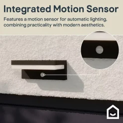 Applique murale solaire rectangulaire Woodruff 300 lms IP54 Goodhome noir