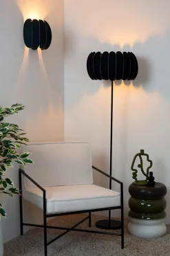 Applique murale SPENCER en feutrine avec 1xE27 - Noir - Lucide