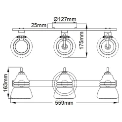 Applique murale Talland 3 lumières