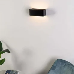 Applique murale tendance noire LED - 20 cm - Quadra
