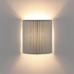 Applique murale tissu blanc effet velours E14 H.23,5cm Lussiol, Alba