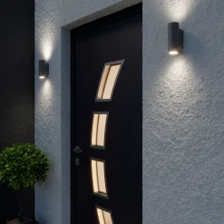 Applique murale Tongoa GU10 25W IP44 Goodhome gris foncé