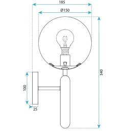 APPLIQUE MURALE TOOLIGHT G098-1W GOLD