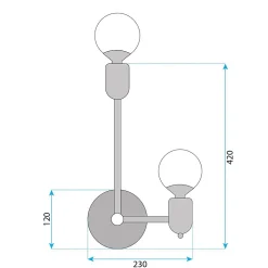 APPLIQUE MURALE TOOLIGHT APP1707-2W GOLD