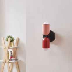 Applique murale Trorlos métal 22 x 12 x 12 cm rouge / rose lux.pro