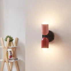 Applique murale Trorlos métal 22 x 12 x 12 cm rouge / rose lux.pro