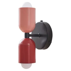 Applique murale Trorlos métal 22 x 12 x 12 cm rouge / rose lux.pro