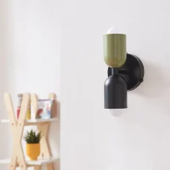 Applique murale Trorlos métal 22 x 12 x 12 cm vert / noir lux.pro