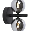 Applique murale TYCHO en acier avec 2xG9 - Noir - Lucide
