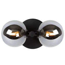 Applique murale TYCHO en acier avec 2xG9 - Noir - Lucide