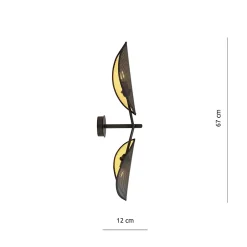 Applique murale VENE K2 BLACK/GOLD, Emibig Lighting, Fabriqué en EU