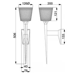 Applique murale Verity 1 lumière - Or poli