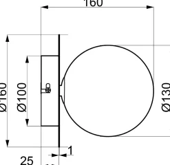 Applique murale verre et métal Marquise