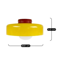 Applique murale verre et métal jaune, rouge G9 5 W Ø25 cm Jumell Yori