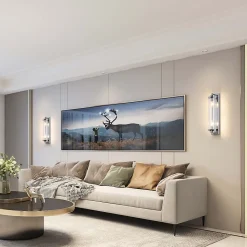 Applique murale verre transparent 2xE14 métal chromé design Lorenzo Light Prestige