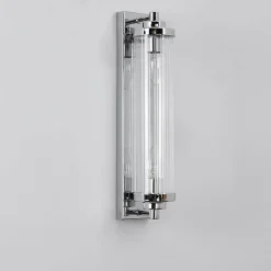 Applique murale verre transparent 2xE14 métal chromé design Lorenzo Light Prestige