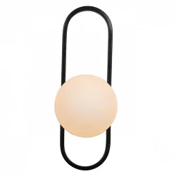 Applique murale vintage noire et verre blanc - Belisto