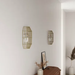 Applique murale Wutai E14 28w l.10xl.20xh.32cm coloris naturel GoodHome