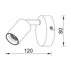 Applique murale 1xE27 23W IP20 - Métal noir