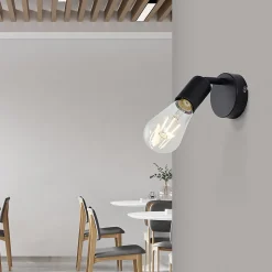 Applique murale 1xE27 23W IP20 - Métal noir