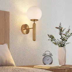 Applique murale 1xG9 10W IP20 en verre opalin - Finition doré