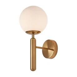 Applique murale 1xG9 10W IP20 en verre opalin - Finition doré