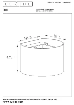Applique murale XIO en aluminium avec 1xG9 - Or Mat / Laiton - Lucide