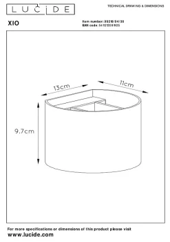 Applique murale XIO en aluminium avec 1xG9 - Gris - Lucide