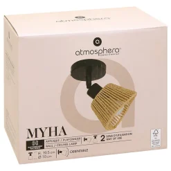 Applique murale/plafonnier Myha beige 10x10cm - Atmosphera