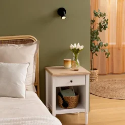 Applique murale/plafonnier Vico noir 10,5x10,5cm - Atmosphera