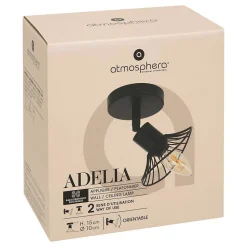 Applique murale/plafonnier Adelia noir 10x10cm - Atmosphera