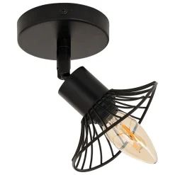 Applique murale/plafonnier Adelia noir 10x10cm - Atmosphera