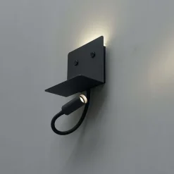 Applique noire à LED avec chargeur USB et lampe de lecture - Viola