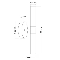 Applique noire avec double tube en verre blanc - Loreto