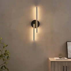 Applique noire LED aux lignes épurées 80 cm - Pia