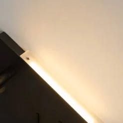 Applique noire triangle LED avec liseuse et angle droit à gauche - Elaris Type B