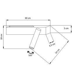 Applique noire tête de lit liseuse droite - Lodvi - DROITE
