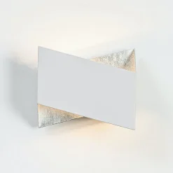 Applique origami blanc et intérieur argenté - Mykos