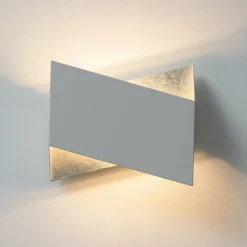 Applique origami blanc et intérieur argenté - Mykos