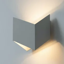 Applique origami blanc et intérieur argenté - Mykos