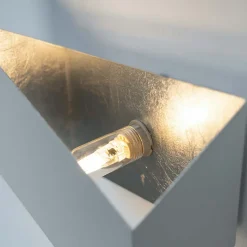 Applique origami blanc et intérieur argenté - Mykos